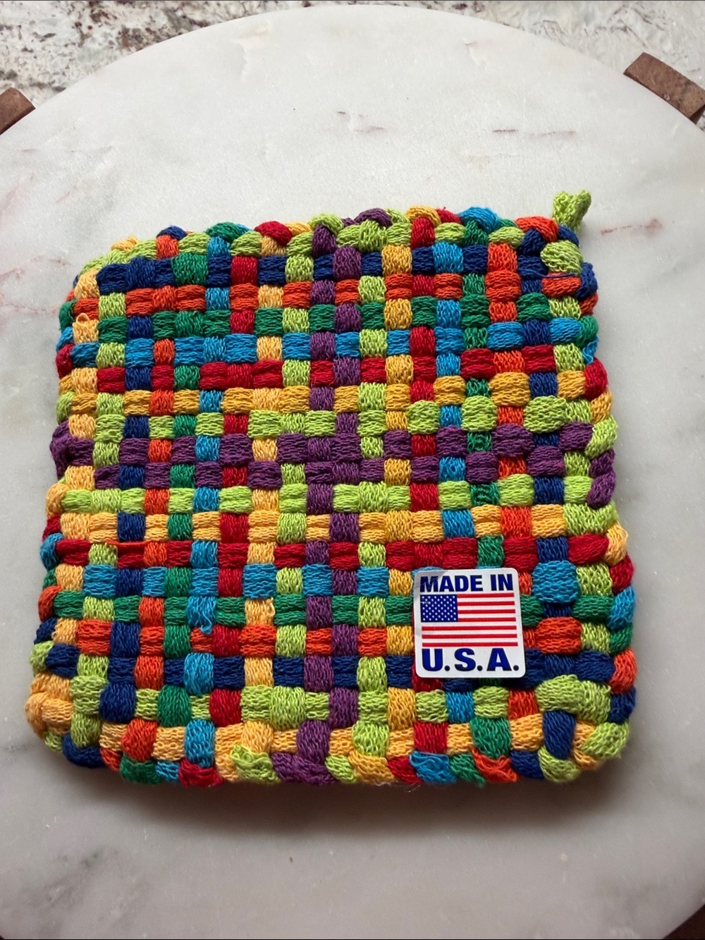 Multicolor Pot Holder - Crochet Square